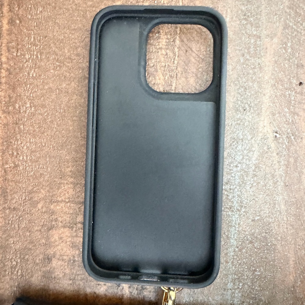Bandolier Black Leather IPhone 15 Pro Case with Gold Accents - Picture 3 of 3